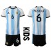 Cheap Argentina German Pezzella #6 Home Football Kit Children World Cup 2022 Short Sleeve (+ pants)